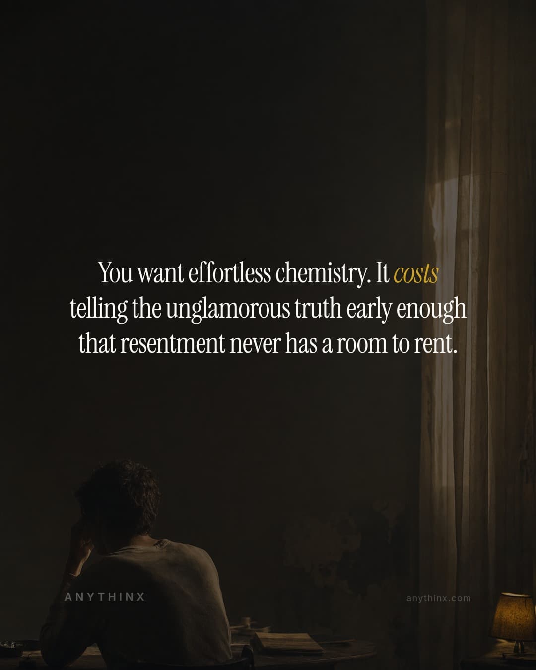 You want effortless chemistry. It costs telling the unglamorous truth early enough that resentment never has a room to rent.