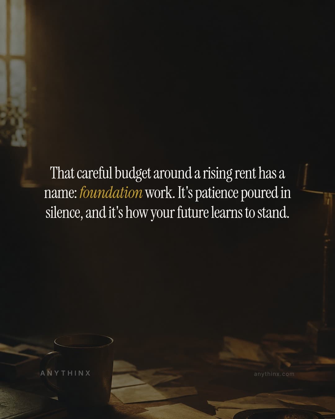 That careful budget around a rising rent has a name: foundation work. It's patience poured in silence, and it's how your future learns to stand.