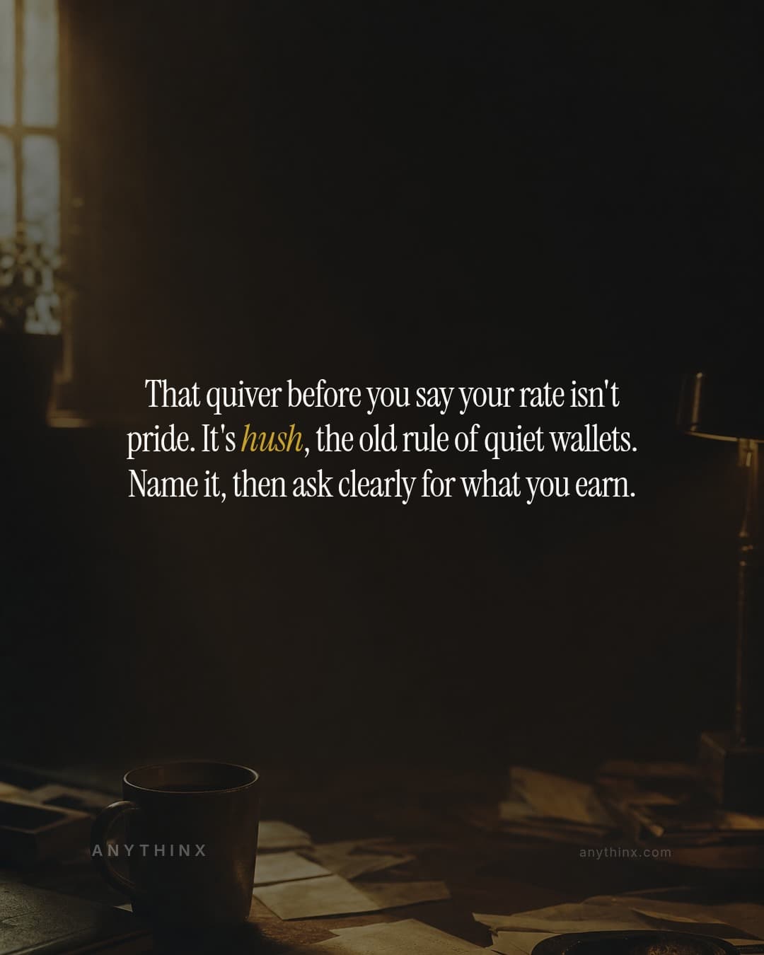 That quiver before you say your rate isn't pride. It's hush, the old rule of quiet wallets. Name it, then ask clearly for what you earn.