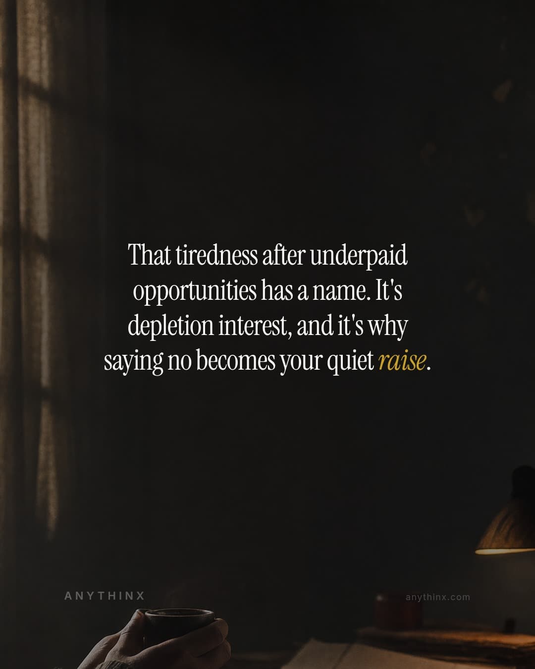 That tiredness after underpaid opportunities has a name. It's depletion interest, and it's why saying no becomes your quiet raise.