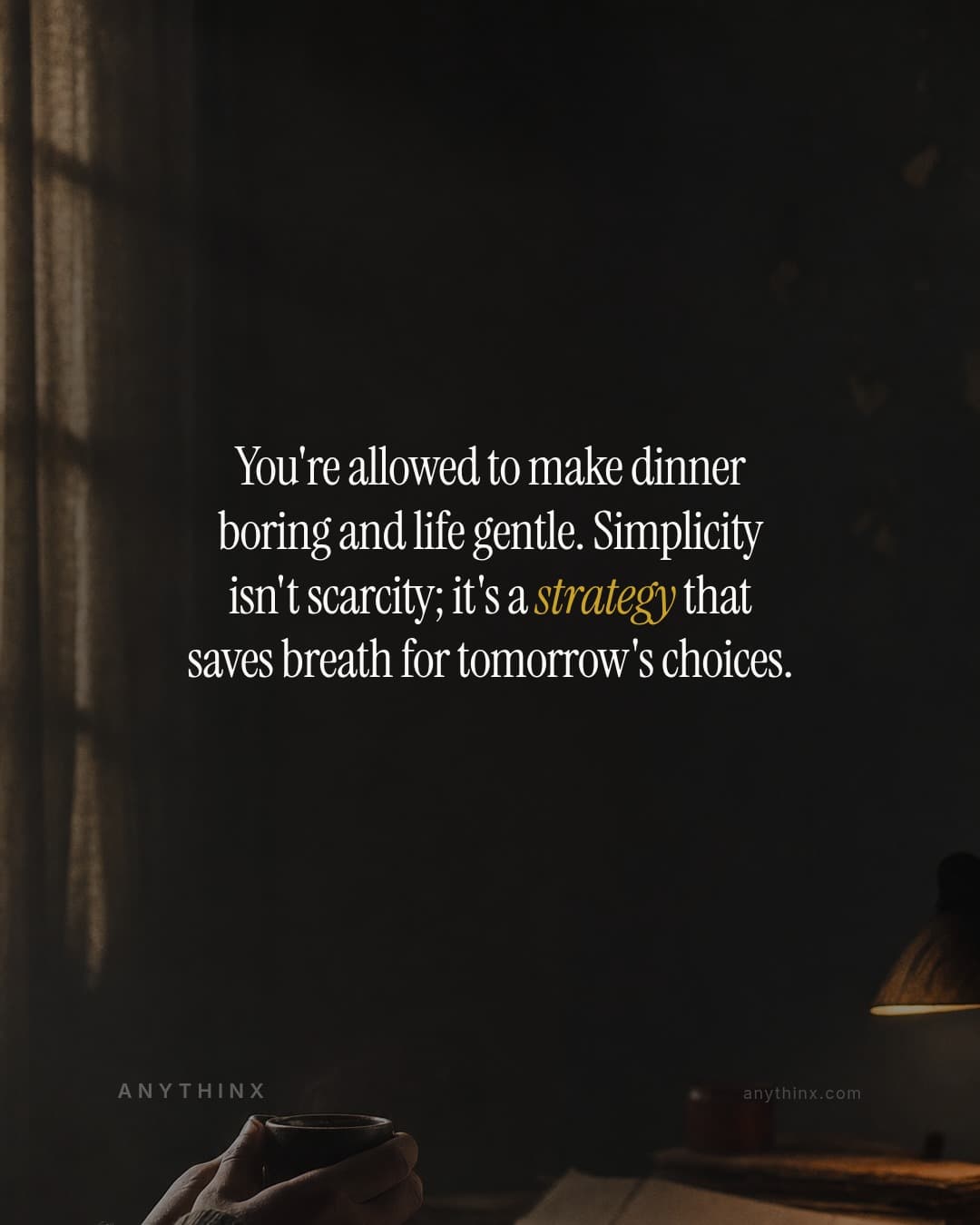 You're allowed to make dinner boring and life gentle. Simplicity isn't scarcity; it's a strategy that saves breath for tomorrow's choices.