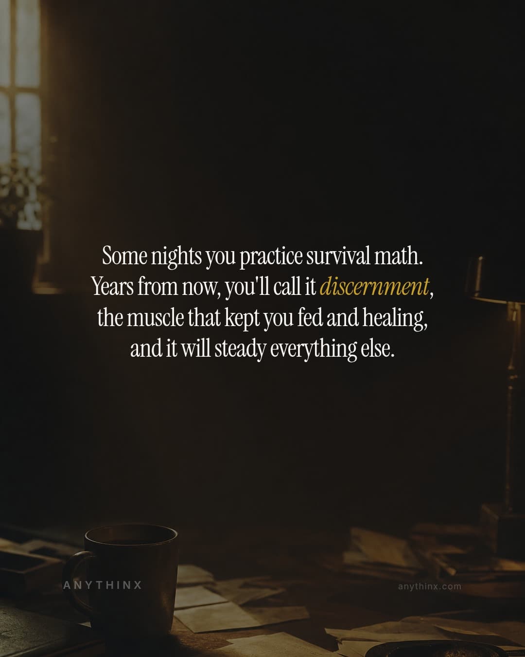 Some nights you practice survival math. Years from now, you'll call it discernment, the muscle that kept you fed and healing, and it will steady everything else.